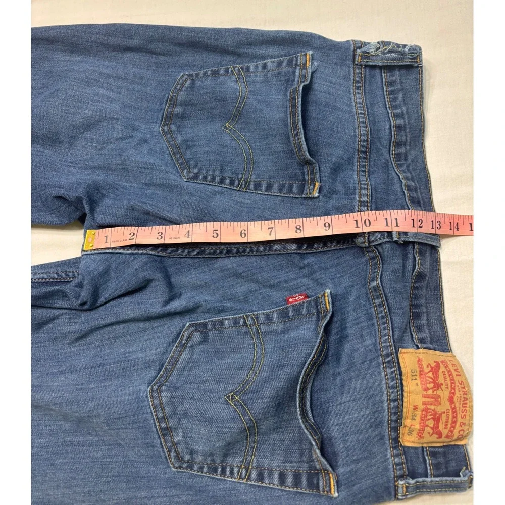 Levis 511 Slim Fit Blue Jeans Mens 34x36 Medium Wash Denim Pants